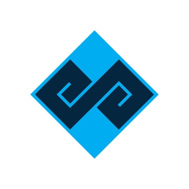 kıvırma şekli kare soyut logo vektörü