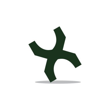 harf x basit geometrik basit logo vektör