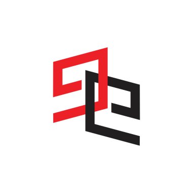 harf e bağlı geometrik çizgi logo vektör