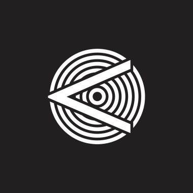 soyut harf c daire ok logo vektör