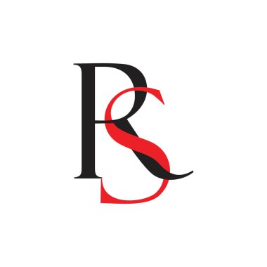 harfler rs basit bağlantılı logo vektör