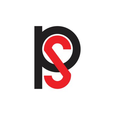 harfler ps basit geometrik çizgi logo vektör