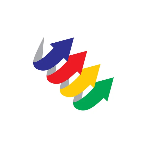 Simples flechas 3d hasta vector de logotipo de decoración de colores — Vector de stock