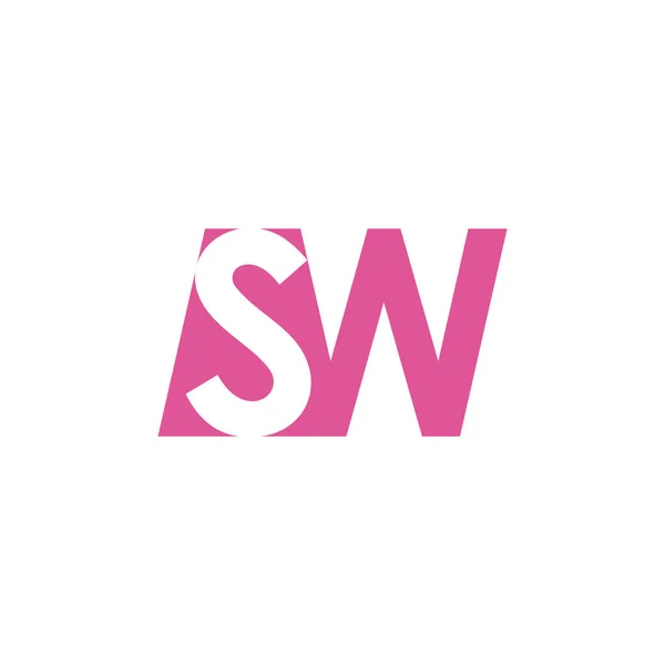 Letras sw vector de logotipo geométrico simple — Vector de stock