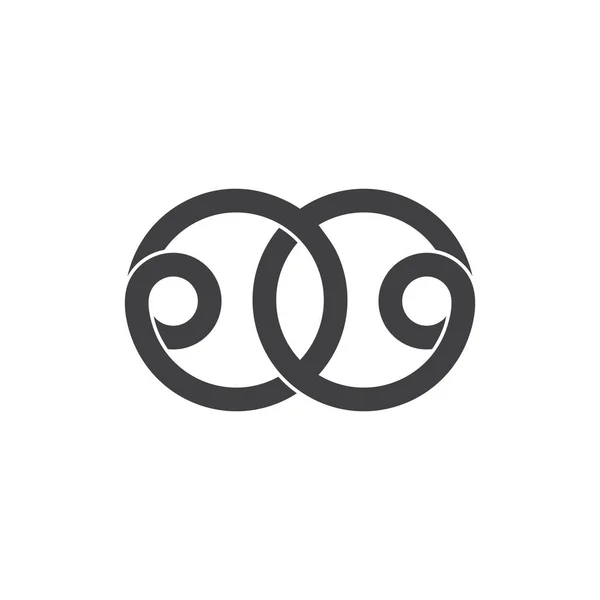 Κυκλικό συνδεδεμένο αντικείμενο βρόχος απλό λογότυπο διάνυσμα — Διανυσματικό Αρχείο