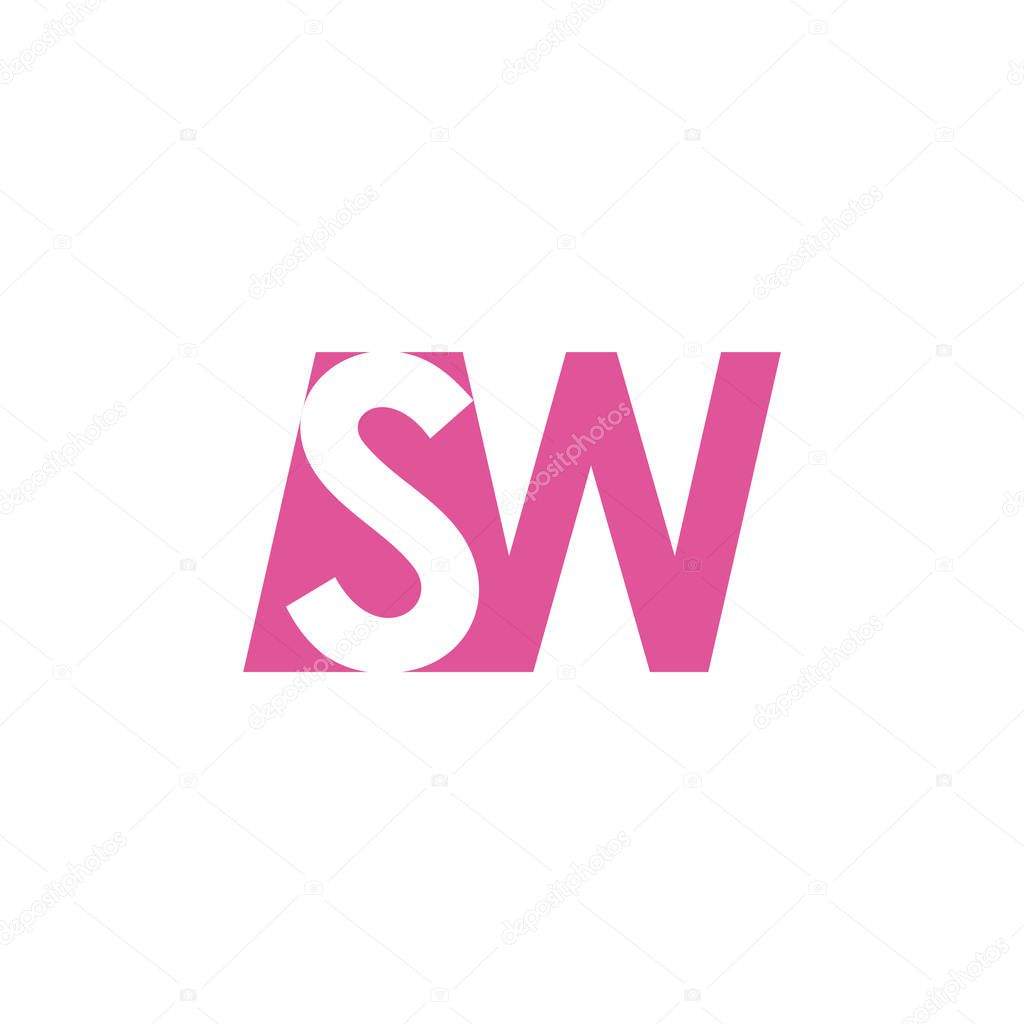 Letters sw simple geometric logo vector