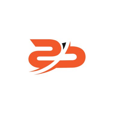harfler 2b swoosh dilim tasarım geometrik logo vektör