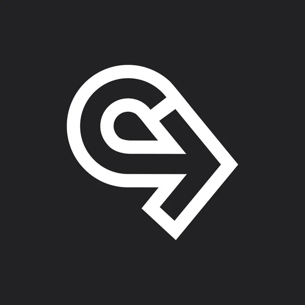 Letter c rotatie pijlaanwijzer symbool logo vector — Stockvector
