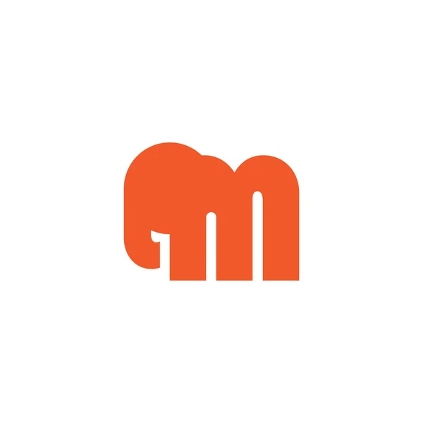 Lettre m mignon éléphant design logo vecteur — Image vectorielle