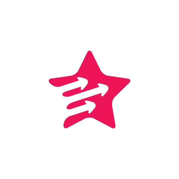 Movimiento de la estrella geométrica flecha simple logo vector — Vector de stock