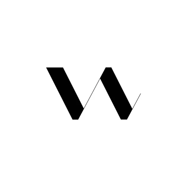 Γράμμα Wa απλό γεωμετρικό διάνυσμα λογότυπο — Διανυσματικό Αρχείο