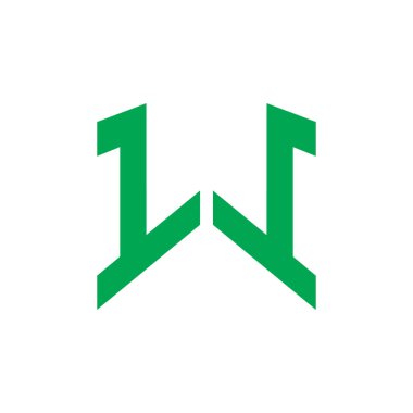 mektup bir w geometrik logo vektör