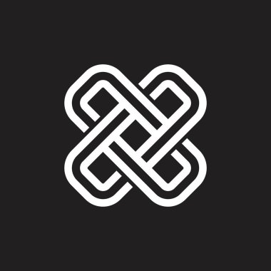 harf x çapraz çizgili çizgi logo vektörü
