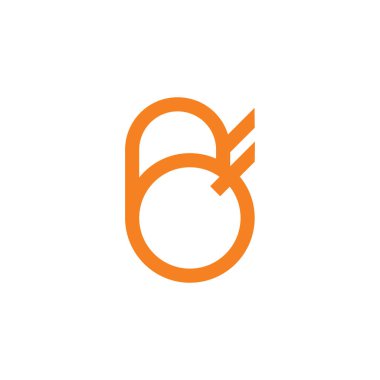 harfler b basit geometrik çizgi logo vektör