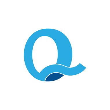 mektup q basit şerit logo vektör