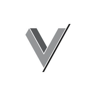 mektup v 3d sembol logo vektörü