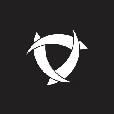 eğrileri bağlı üçgen logo vektör