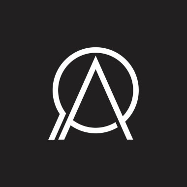 mektup ao geometrik çizgi ok yukarı logo vektör