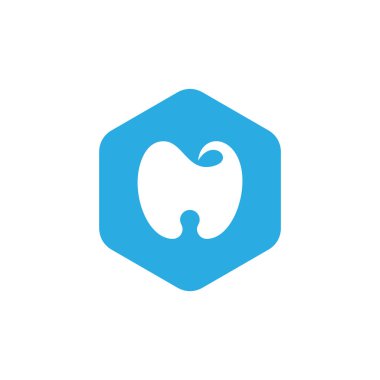 diş diş basit altıgen logo vektör