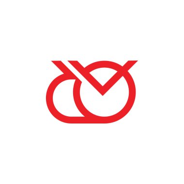 harfler d o v basit geometrik çizgi logosu