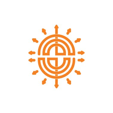 soyut çizgili oklar çizgi logo vektör