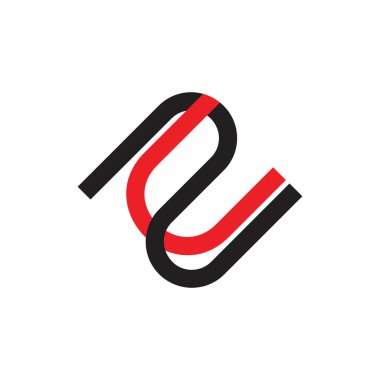 harfler U2 basit çizgi geometrik Logo vektör
