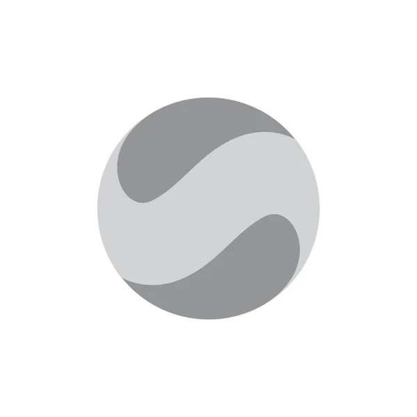 Kreis flache Kurven Ball Logo Vektor — Stockvektor