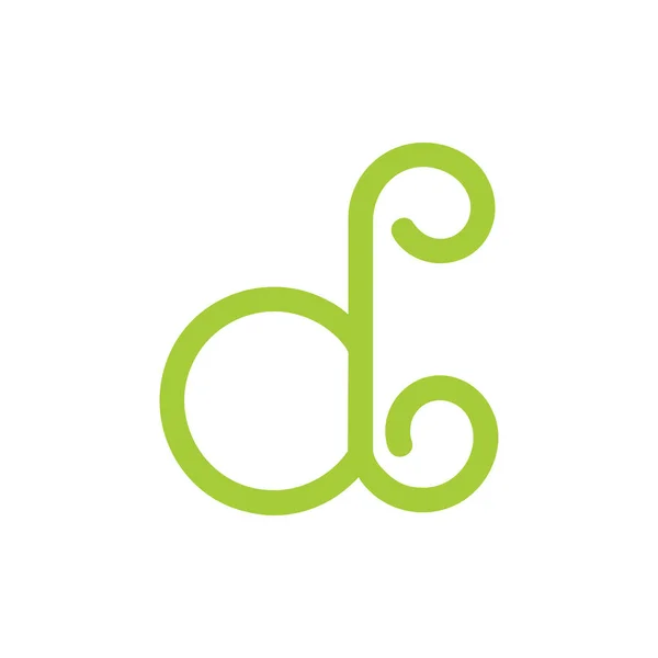 Lettre d vecteur de logo design bouclé — Image vectorielle