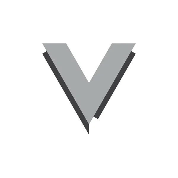 Carta v desenho sombra logotipo vetor — Vetor de Stock