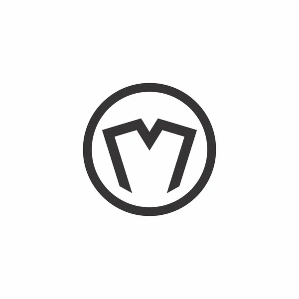 Letra m linha geométrica simples logotipo vetor —  Vetores de Stock