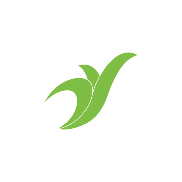 Простые кривые зеленый логотип растения для натурального вектора бренда — стоковый вектор