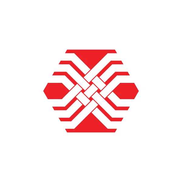 Buchstabe x Streifen überlappende Linie geometrisches Logo Vektor — Stockvektor