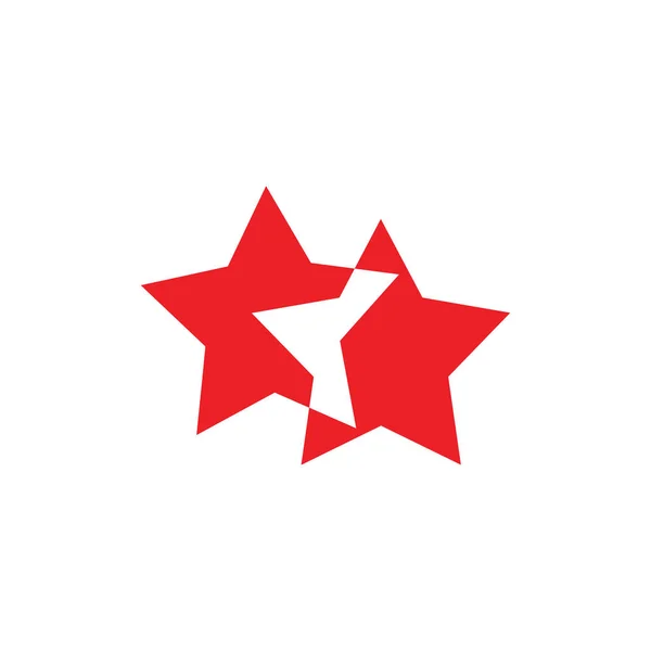 Enlace geométrico dos estrellas símbolo logo vector — Vector de stock