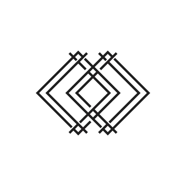 Verknüpfte Rahmen geometrische Linien Kunst Vektor — Stockvektor