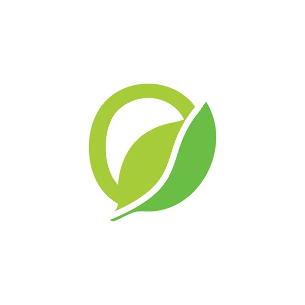 Literă o formă de frunze organice simbol logo vector — Vector de stoc