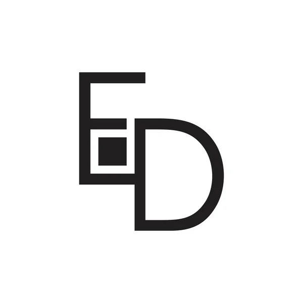 Абстрактный логотип буквы fd square geometric line — стоковый вектор