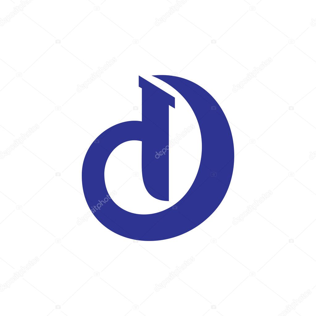 Letter dd simple curves logo vector