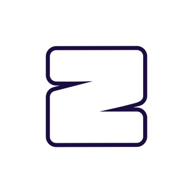 z harfi basit kare geometrik logo vektörü