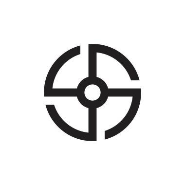 daire geometrik döndürme 4 ok logo vektörü