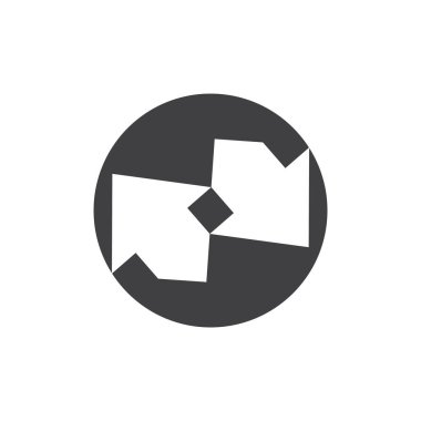 bağlantılı geometrik ok logosu vektör