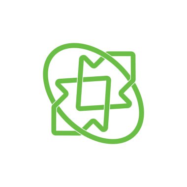 bağlantılı geometrik ok logosu vektör