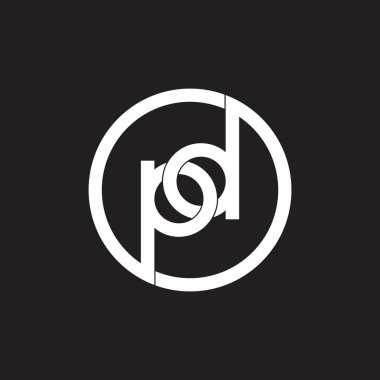 harfler pd bağlantılı daire logo vektör