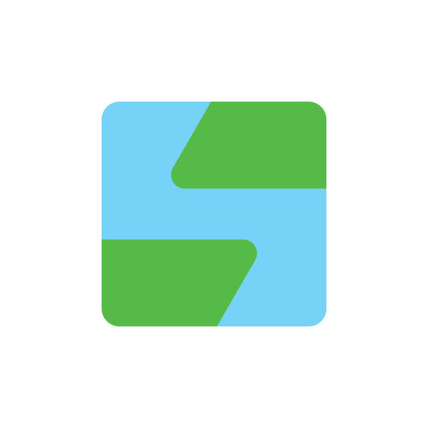 letter n river shape simple logo vector