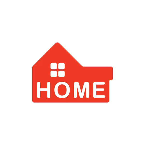 Simple géométrique maison texte logo vecteur — Image vectorielle