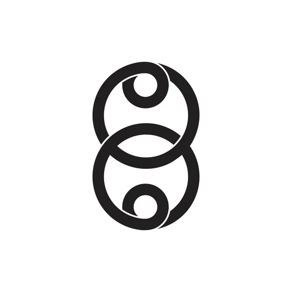 Verknüpfte Kreislinie Logo-Vektor — Stockvektor
