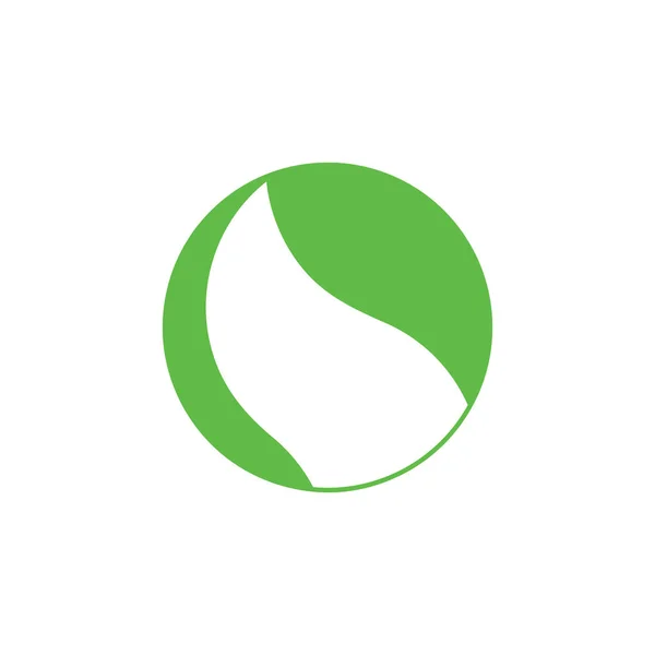 Círculo geométrico abstrato folha simples logotipo vetor — Vetor de Stock