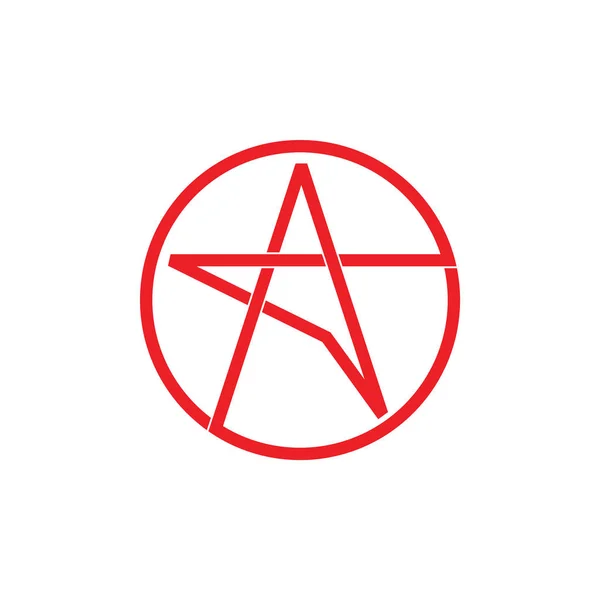 Estrella simple línea logo vector — Vector de stock