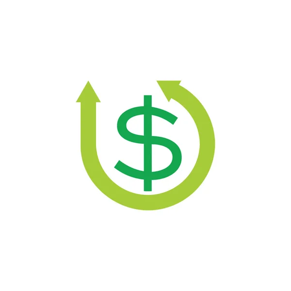 Geld dollar cirkel pijlen symbool logo vector — Stockvector