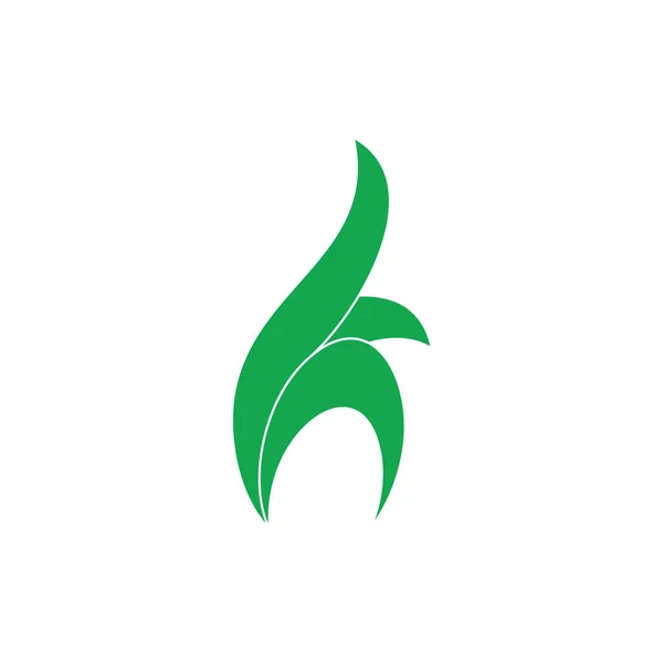 Simple letra h verde logotipo de la planta para el vector de marca natural — Vector de stock