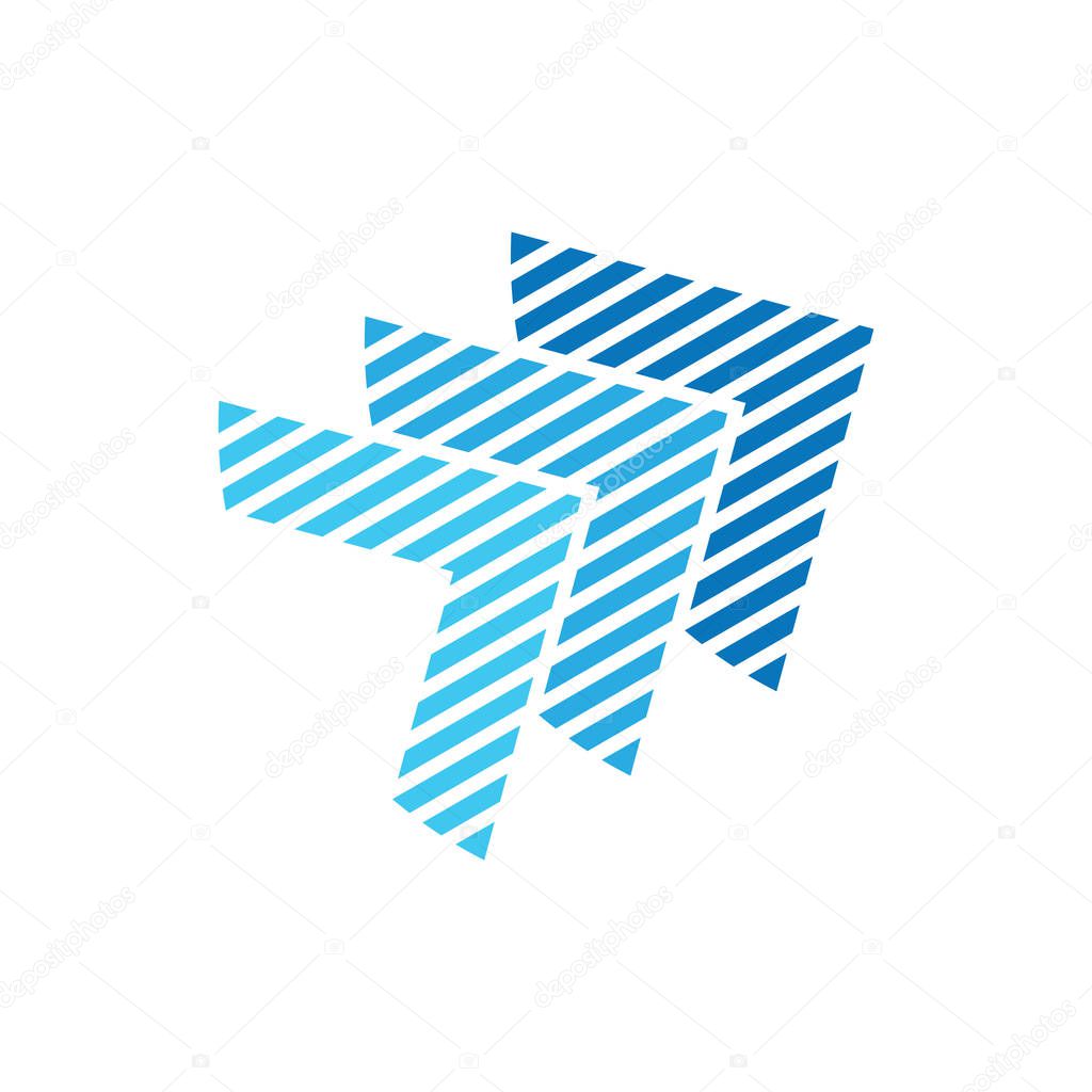 stripes movement arrow linked logo vector
